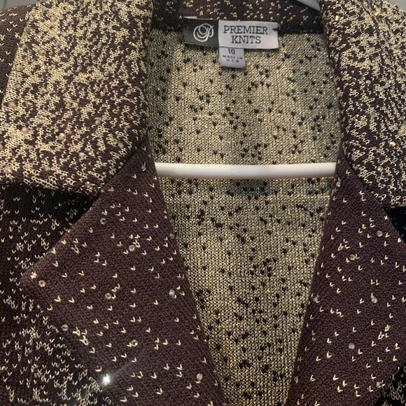 Premier Knits Size 10 Coffee Two Piece Jacket and Top - Picture 3 of 5